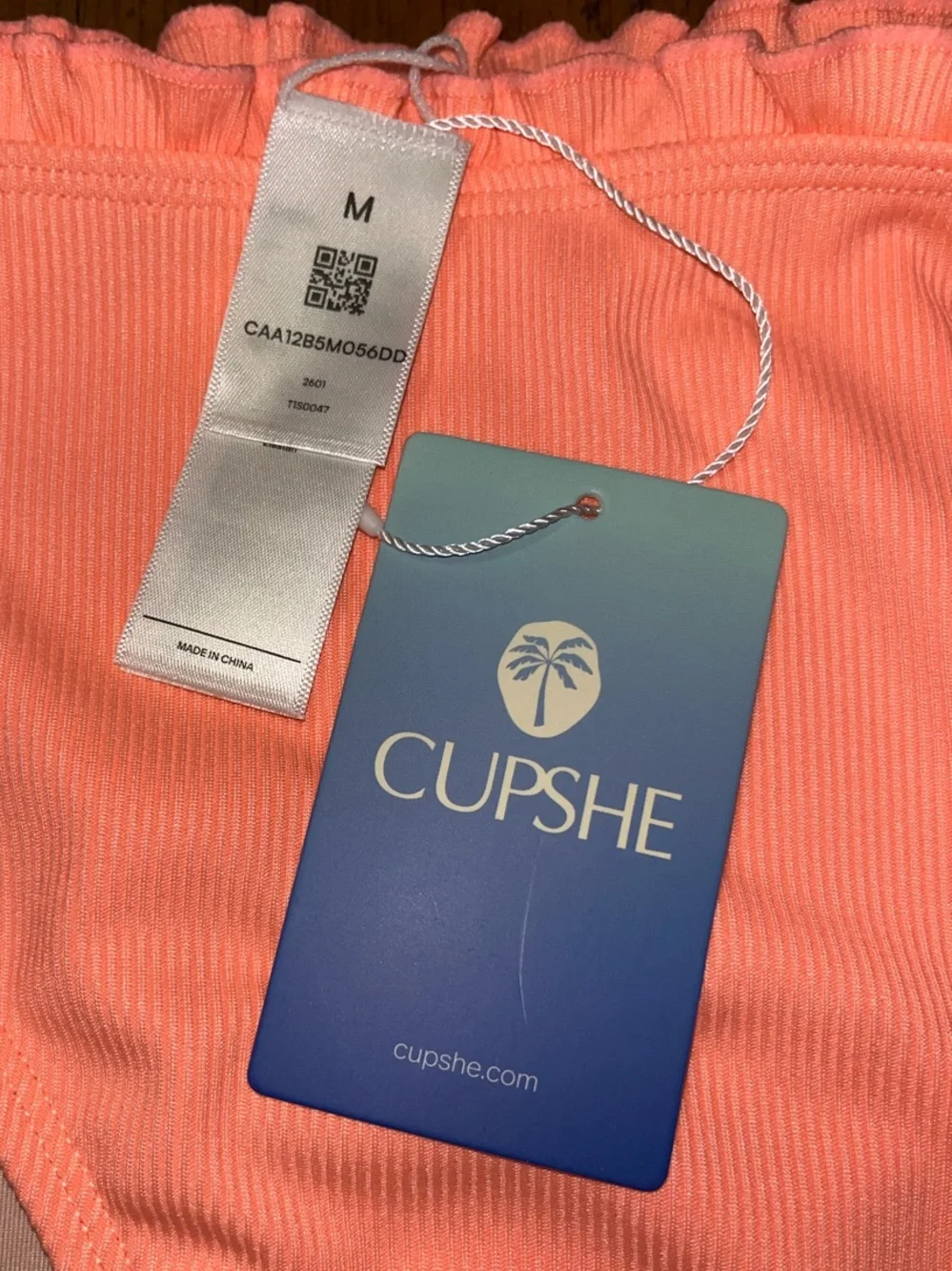 NWT Cupshe Ribbed Ruffle Bikini Bottoms Size Medium - Picture 2 of 7